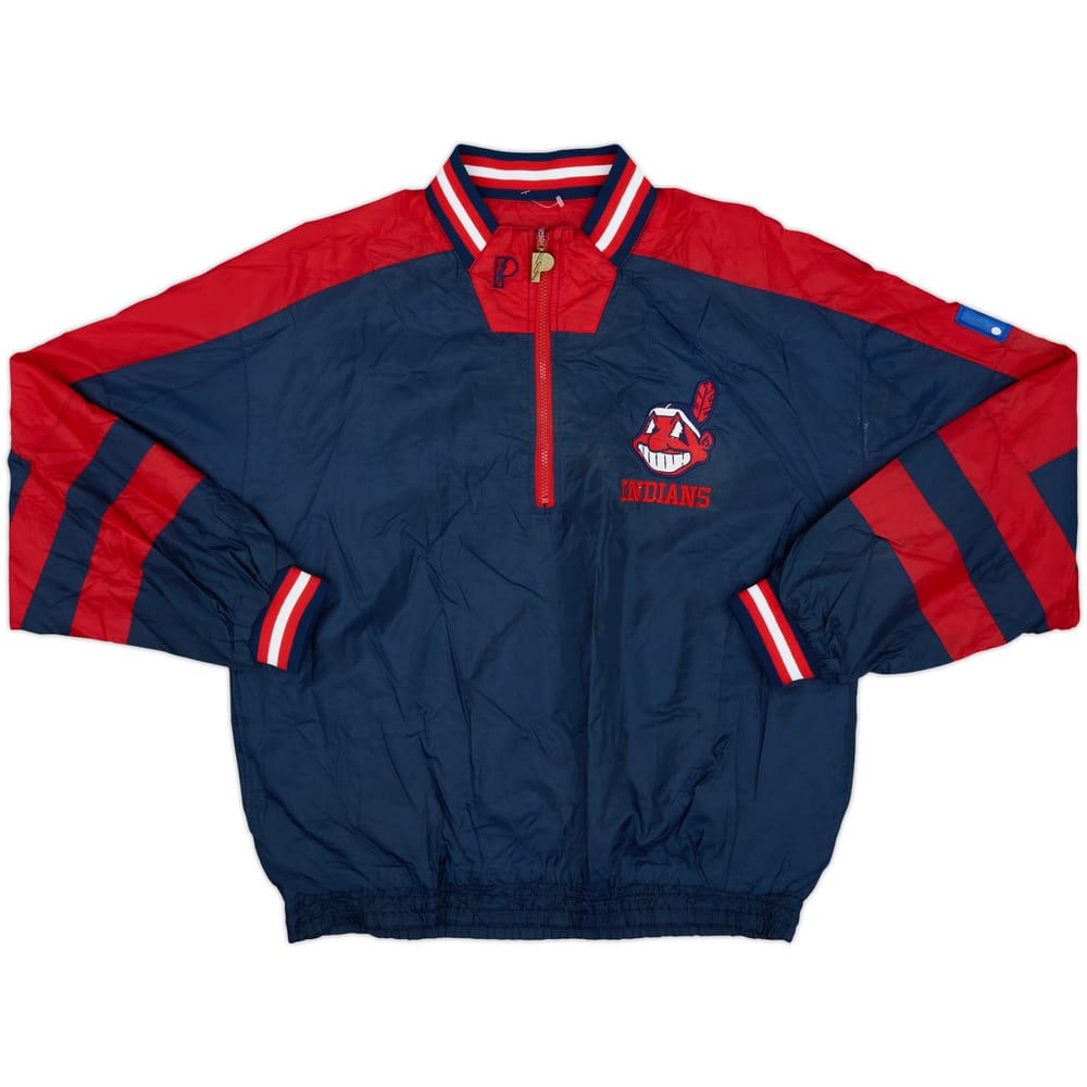 1990s Cleveland Indians Pro Player 1/4 Zip Reversible Windbreaker Jacket - 8/10 - (M)