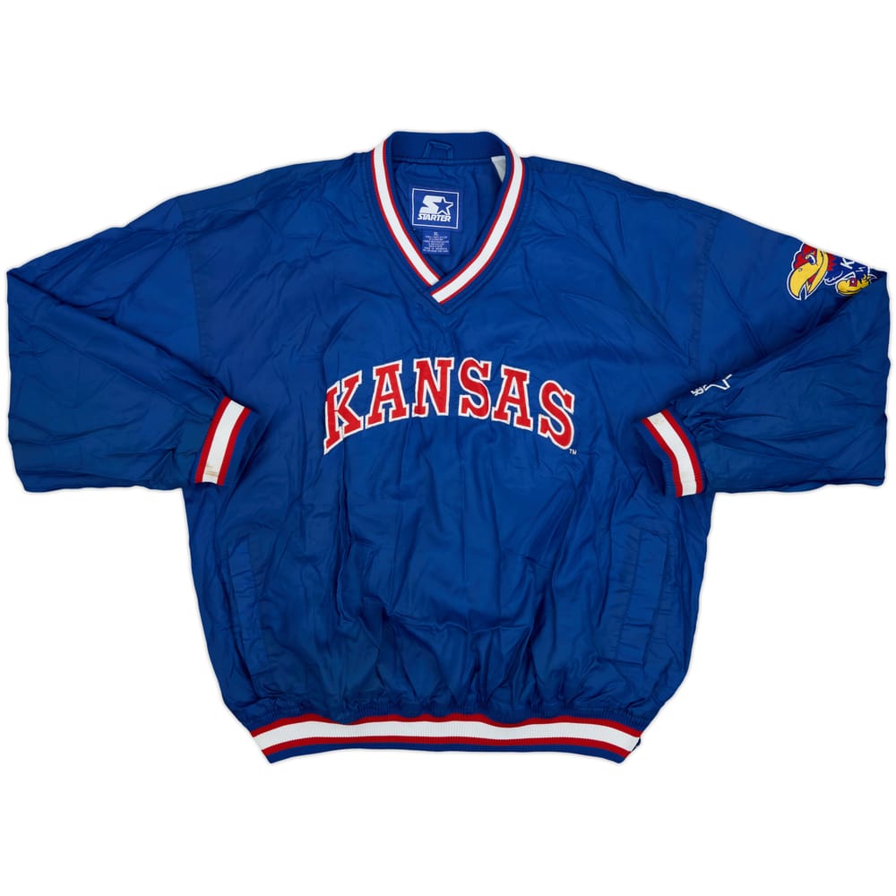 1990s Kansas Jayhawks Starter Pullover Windbreaker Jacket - 8/10 - (XL)