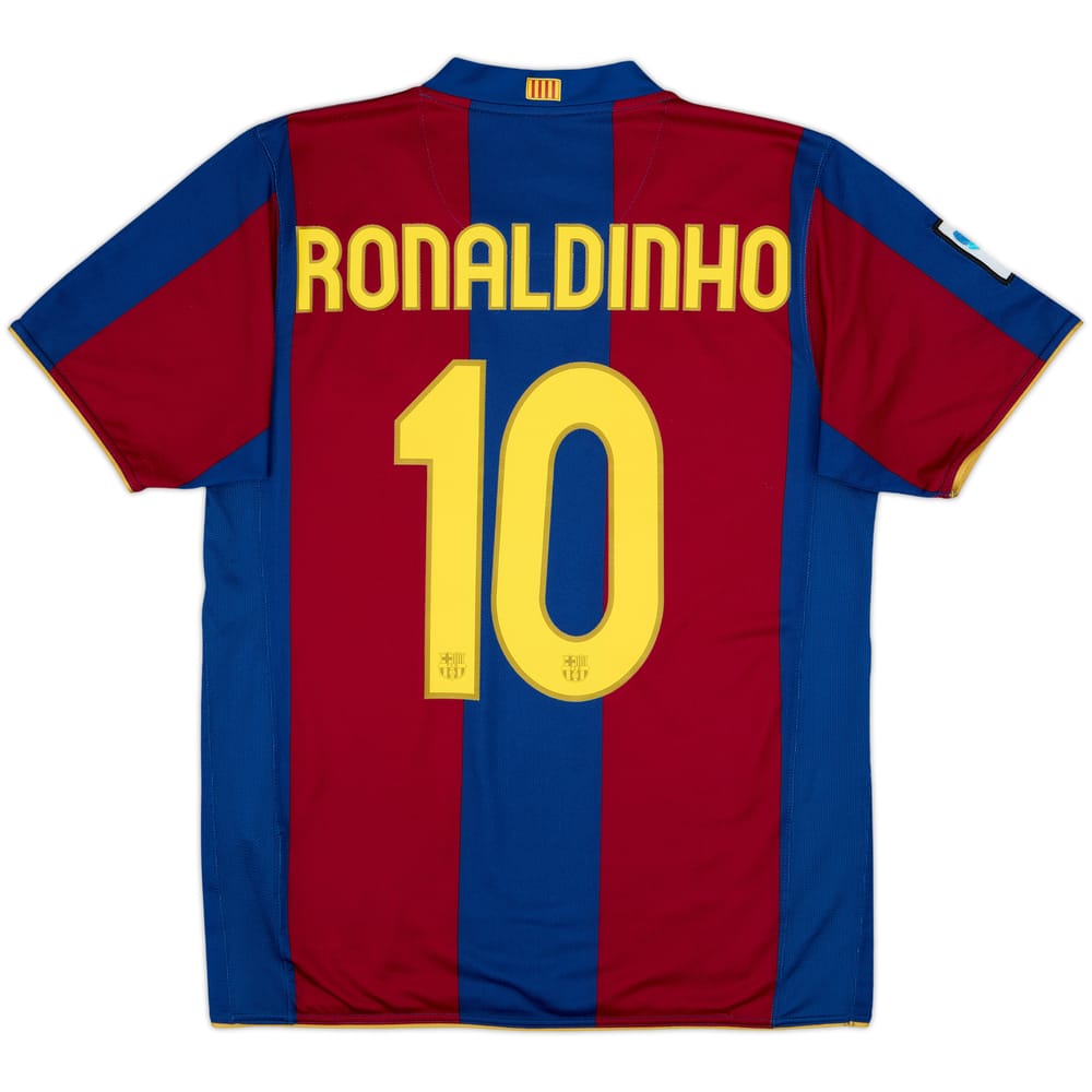 2007-08 Barcelona Home Shirt Ronaldinho #10 - 7/10 - (M)