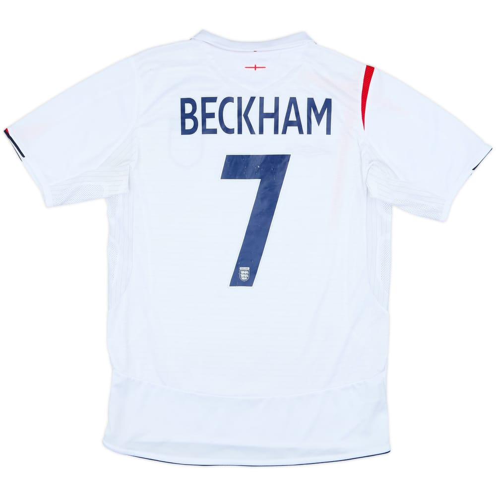 2005-07 England Home Shirt Beckham #7 - 7/10 - (S)