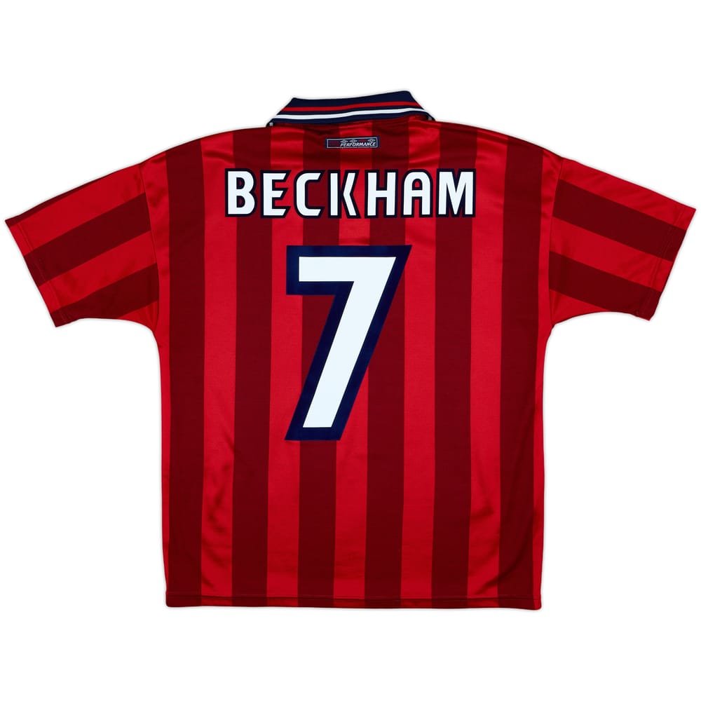 1997-99 England Away Shirt Beckham #7 - 8/10 - (Y)