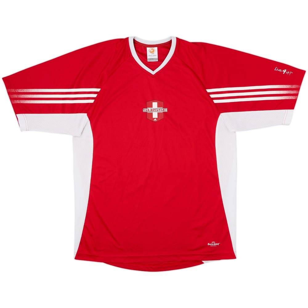 2004 Switzerland adidas 'Euro 2004' Training Shirt - 8/10 - (M)