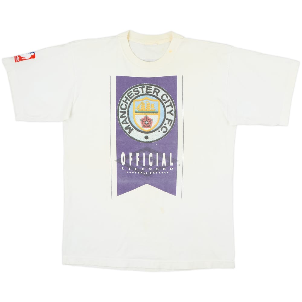 1995-97 Manchester City Umbro Graphic Tee - 7/10 - (M)