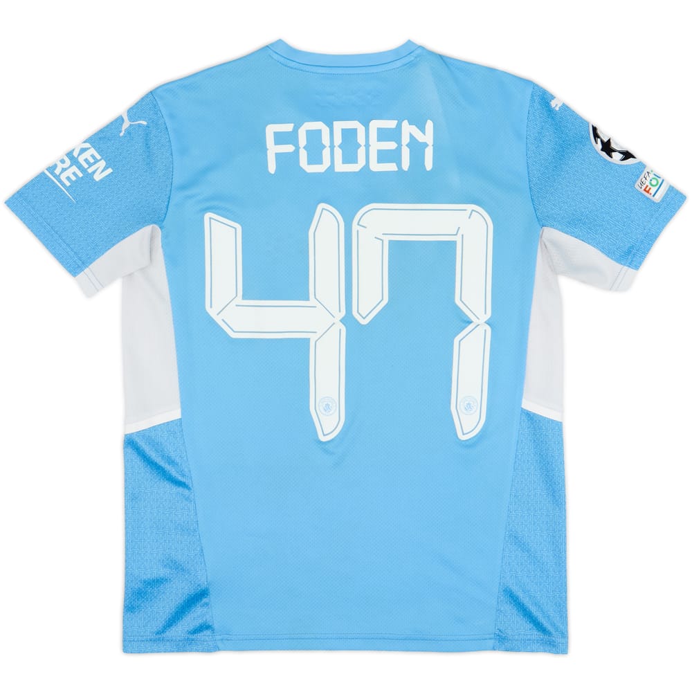 2021-22 Manchester City Home Shirt Foden #47 - 6/10 - (XL.Boys)