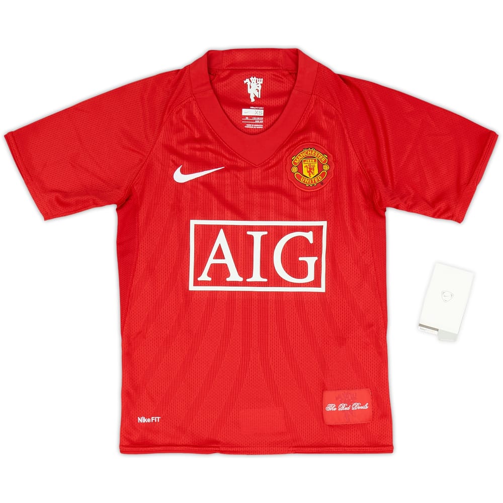2007-09 Manchester United Home Shirt (XS.Boys)