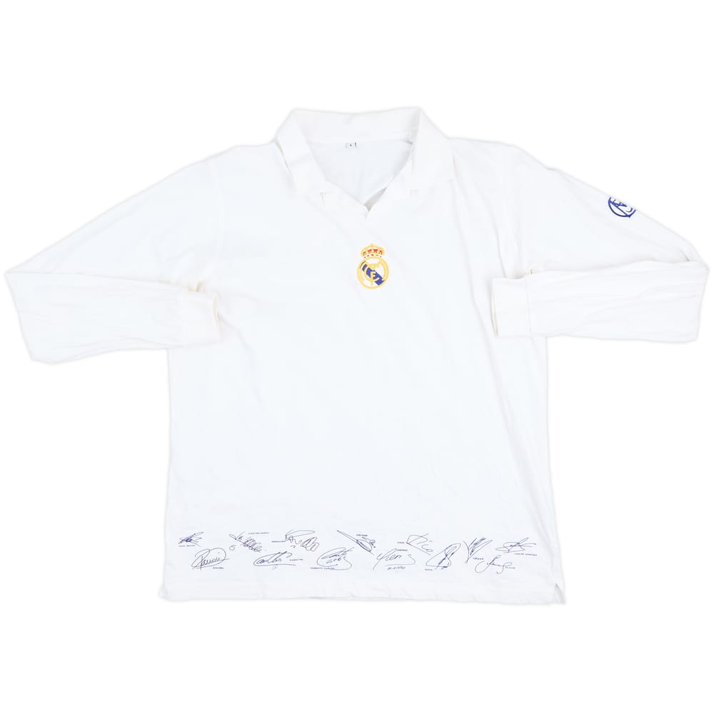 2002-03 Real Madrid 'Autografiado' Algodón M/L Camiseta - 9/10 - (L)