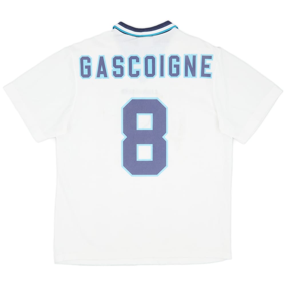 1995-97 England Home Shirt Gascoigne #8 - 6/10 - (L)