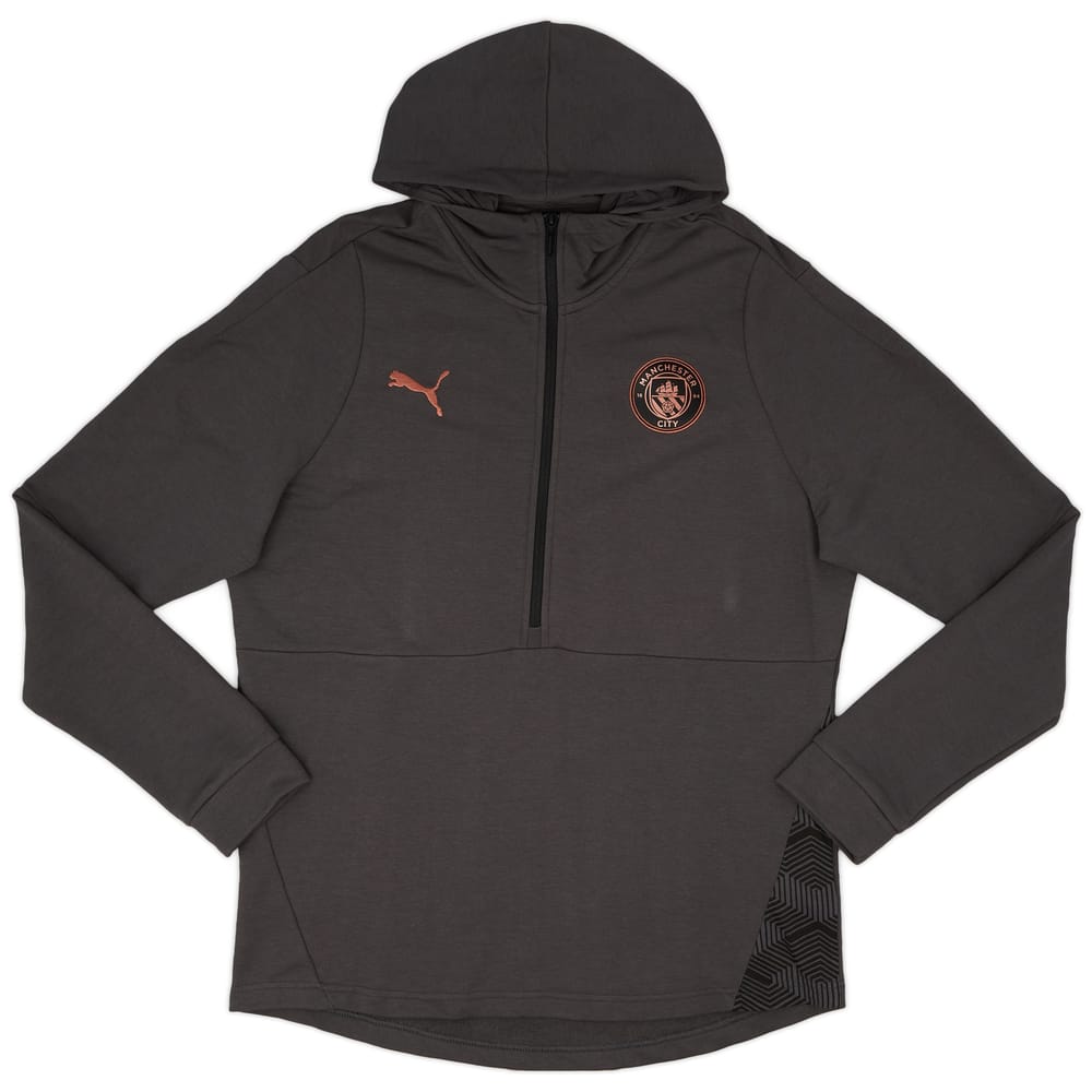 2019-20 Manchester City Puma 1/2 Zip Hooded Sweat Top - 9/10 - (XL)