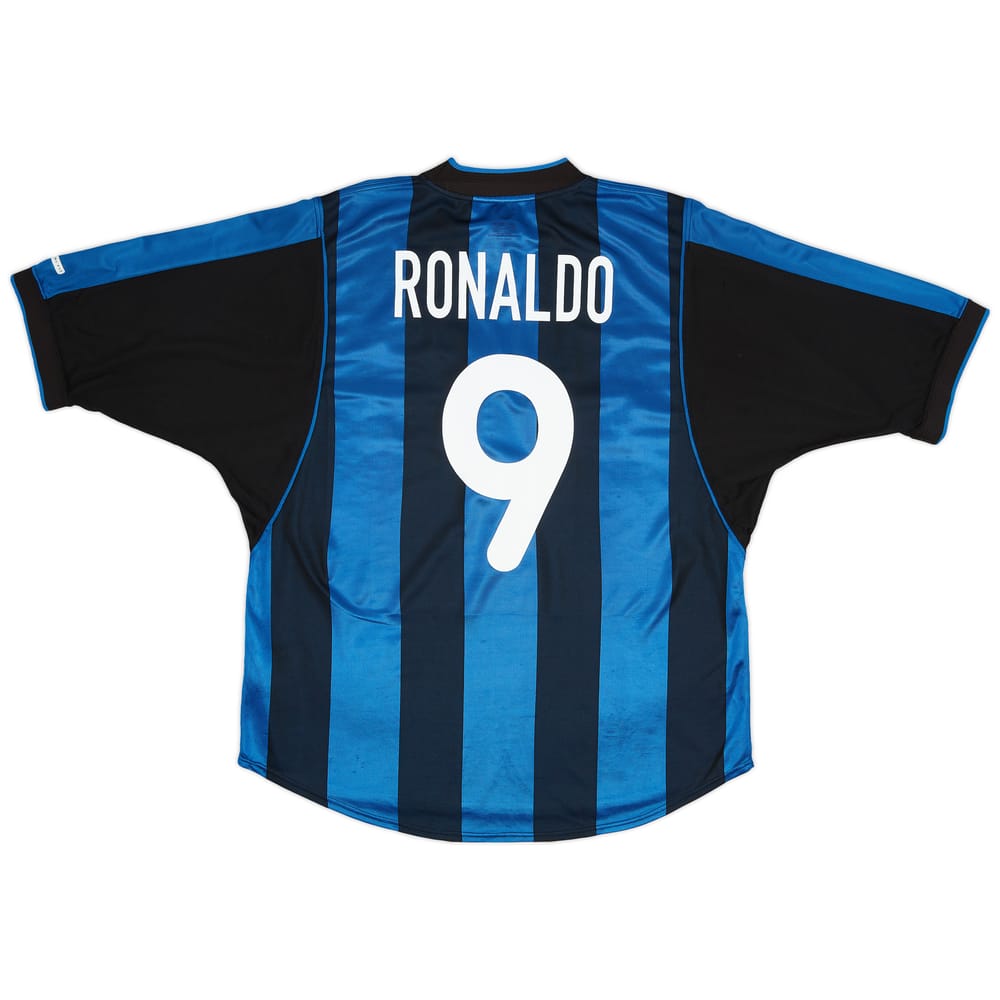 2000-01 Inter Milan Home Shirt Ronaldo #9 - 8/10 - (L)