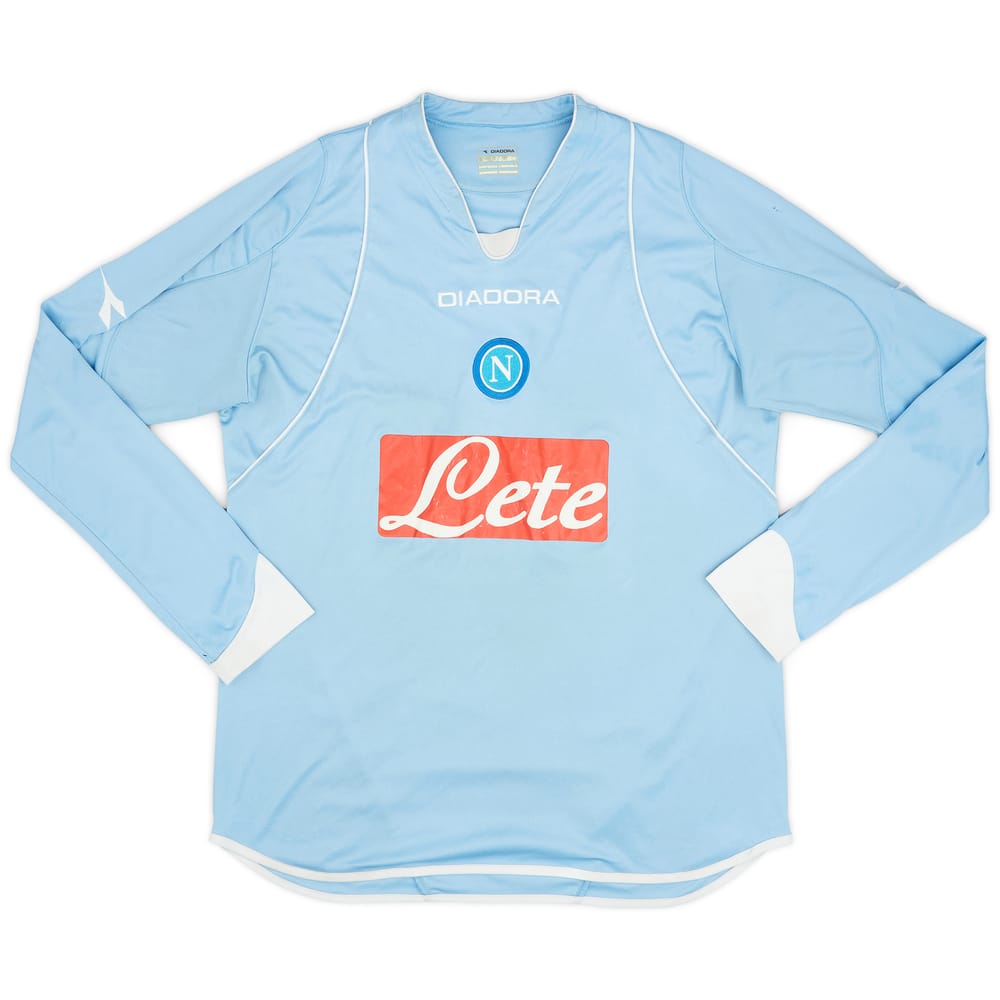 2007-08 Napoli Home L/S Shirt - 5/10 - (XL)