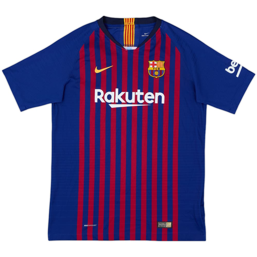 2018-19 Barcelona Authentic Home Shirt - 8/10 - (XL.Boys)