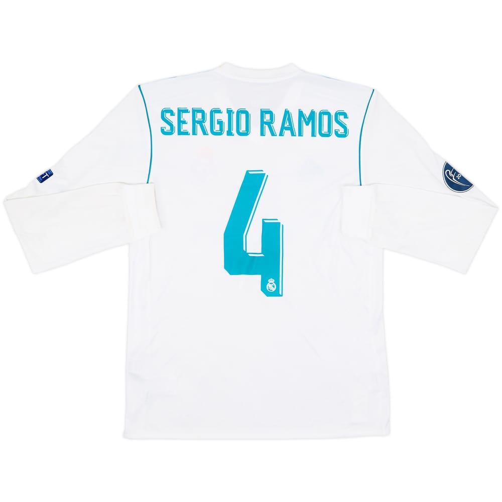 2017-18 Real Madrid Home L/S Shirt Sergio Ramos #4 (M)