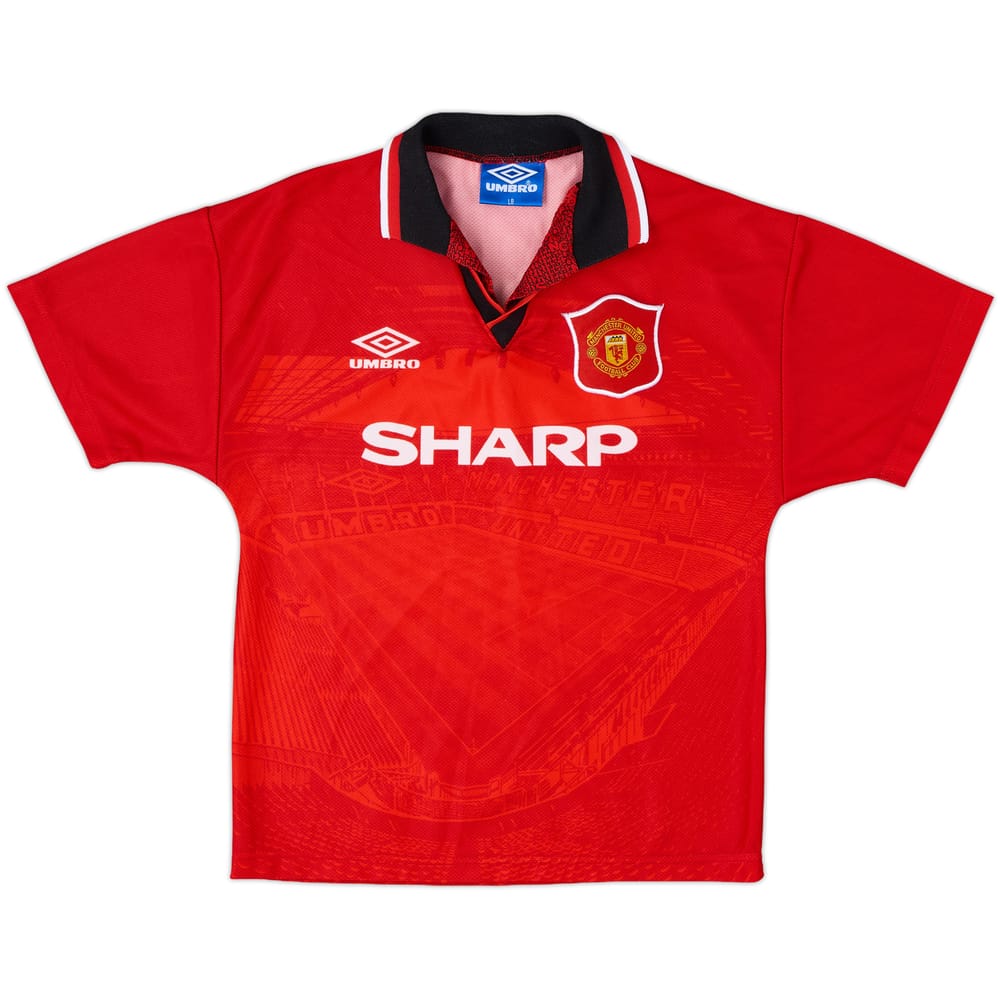 1994-96 Manchester United Home Shirt - 8/10 - (L.Boys)