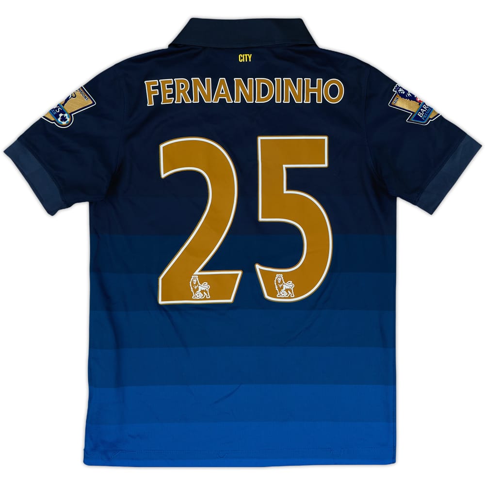 2014-15 Manchester City Away Shirt Fernandinho #25 - 8/10 - (M.Boys)
