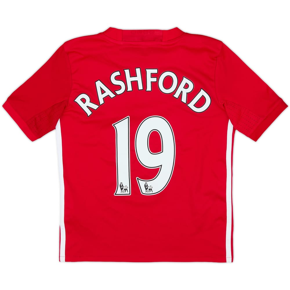2016-17 Manchester United Home Shirt Rashford #19 - 7/10 - (7-8 Years)