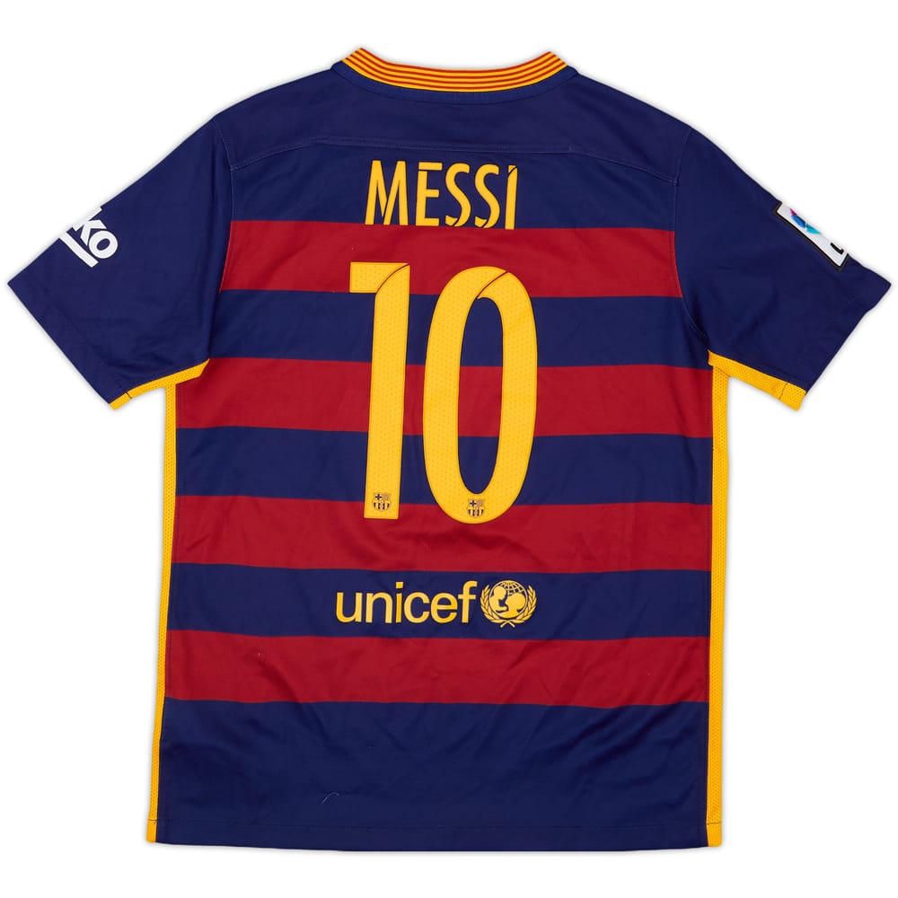 2015-16 Barcelona Home Shirt Messi #10 - 8/10 - (L.Boys)