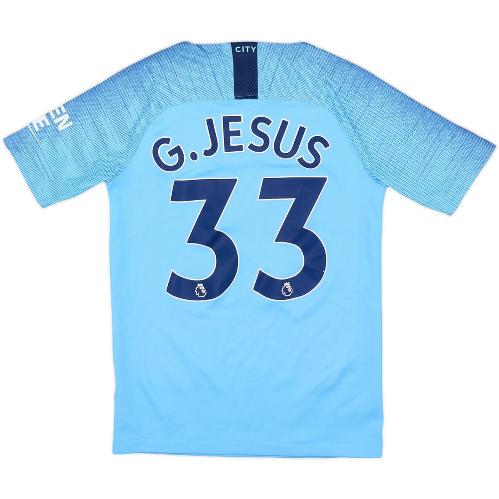 2018-19 Manchester City Home Shirt G.Jesus #33 - 7/10 - (S.Boys)