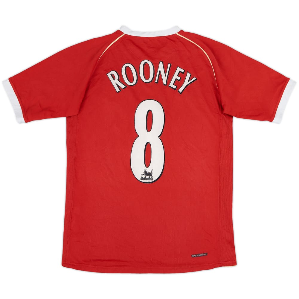 2006-07 Manchester United Home Shirt Rooney #8 - 7/10 - (XL.Boys)
