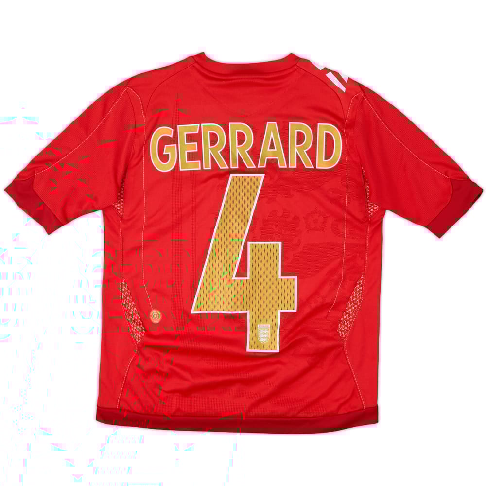 2006-08 England Away Shirt Gerrard #4 - 7/10 - (S.Boys)