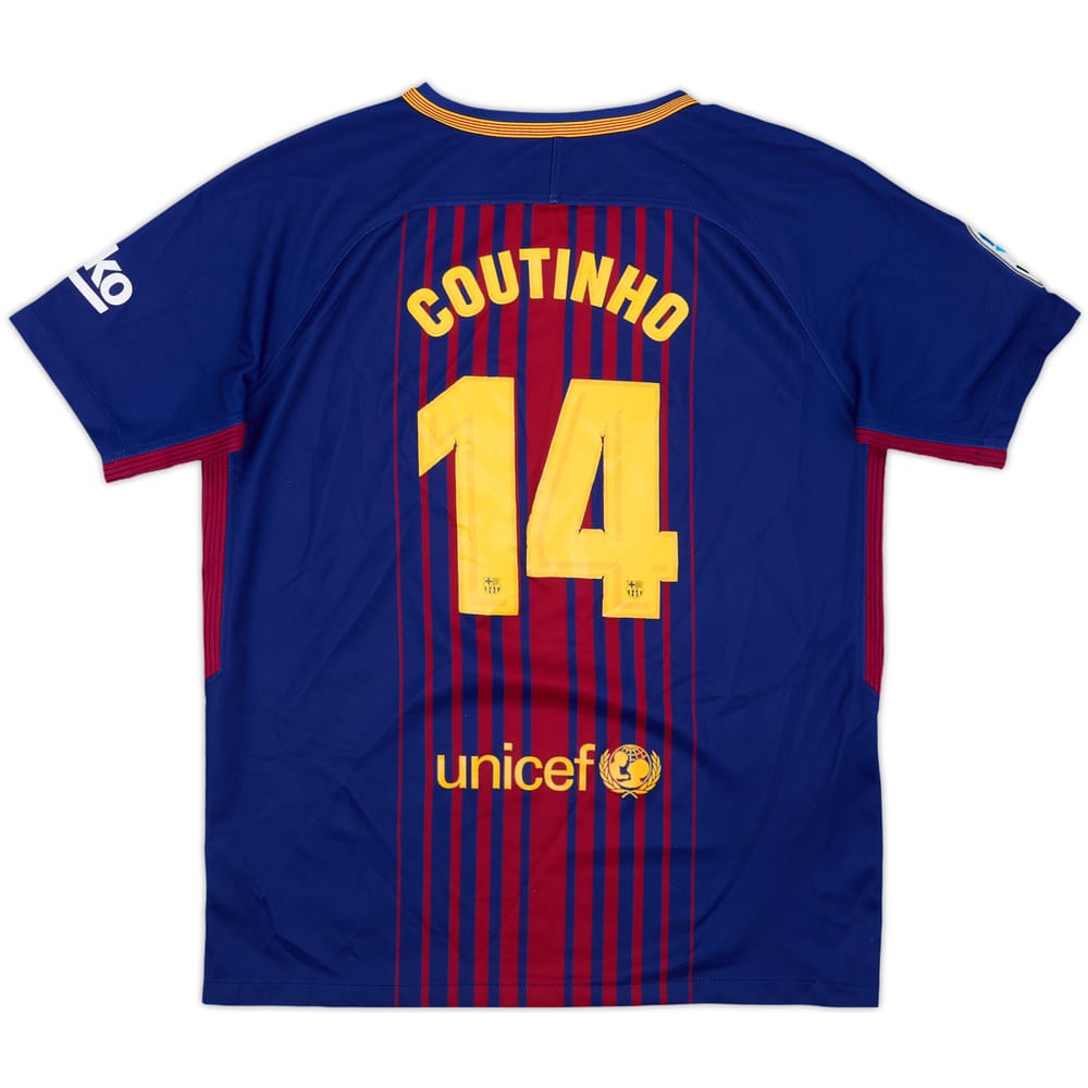2017-18 Barcelona Home Shirt Coutinho #14 - 6/10 - (XL.Boys)