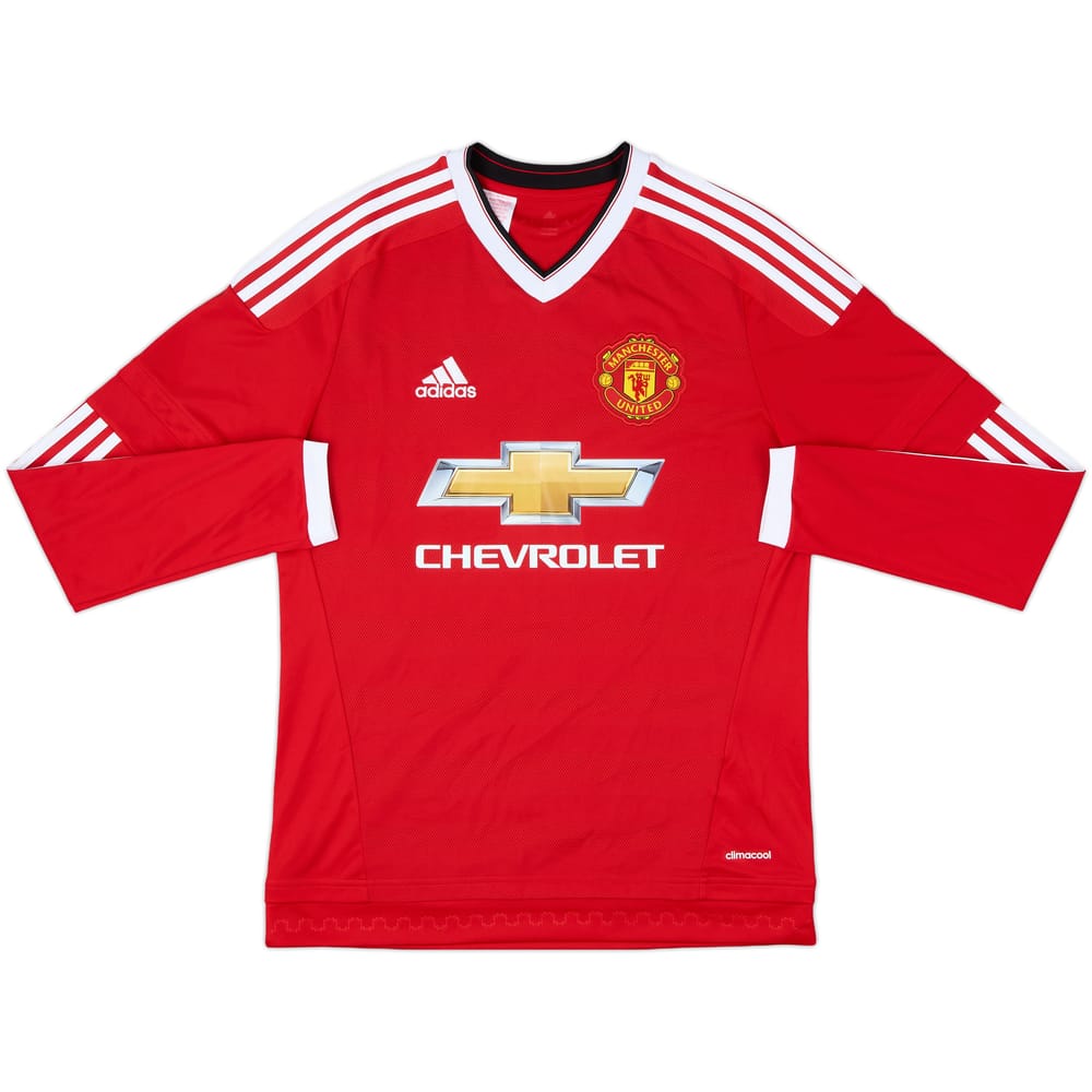 2015-16 Manchester United Home L/S Shirt - 9/10 - (XL.Boys)