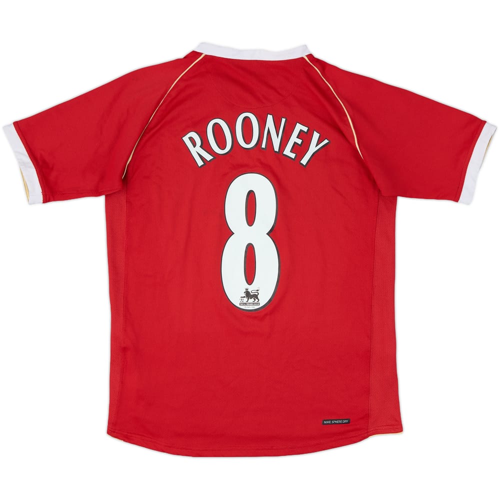 2006-07 Manchester United Home Shirt Rooney #8 - 7/10 - (XL.Boys)