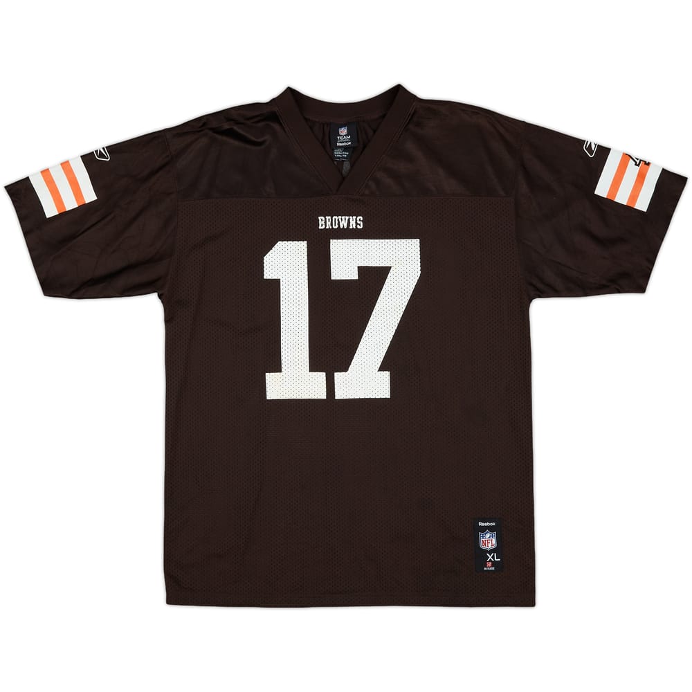 2008-09 Cleveland Browns Edwards #17 Reebok Replica Home Jersey - 8/10 - (XL.Boys)