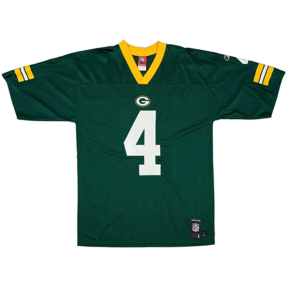 2005-06 Green Bay Packers Favre #4 Reebok Replica Home Jersey - 7/10 - (L)