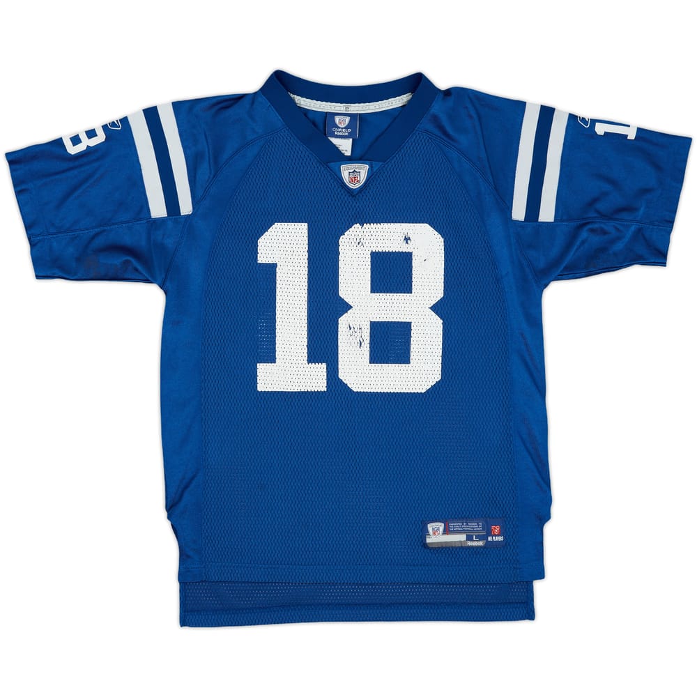 2008-11 Indianapolis Colts Manning #18 Reebok On Field Home Jersey - 5/10 - (L.Boys)