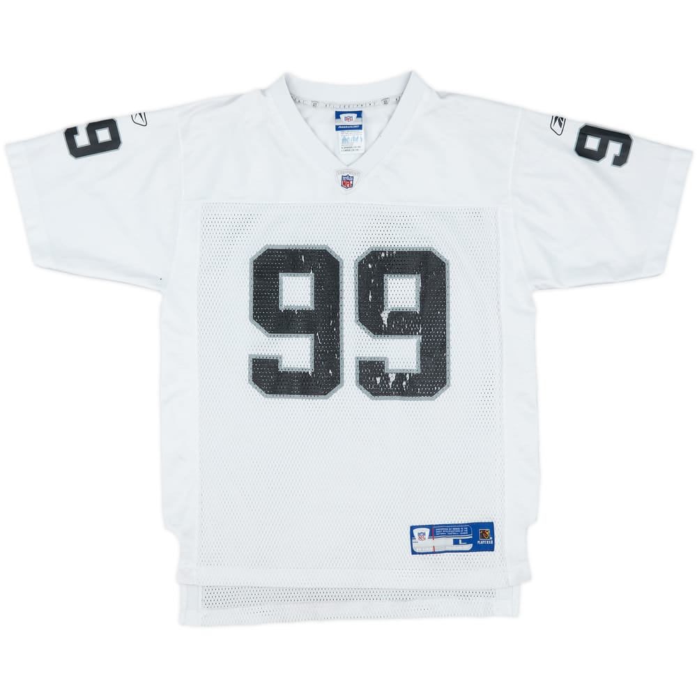 2005-06 Oakland Raiders Sapp #99 Reebok On Field Away Jersey - 5/10 - (L.Boys)