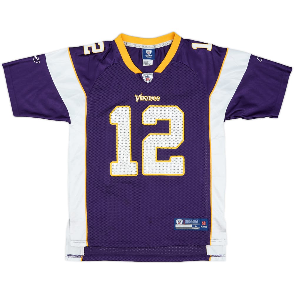 2009-11 Minnesota Vikings Harvin #12 Reebok On Field Home Jersey - 9/10 - (L.Boys)