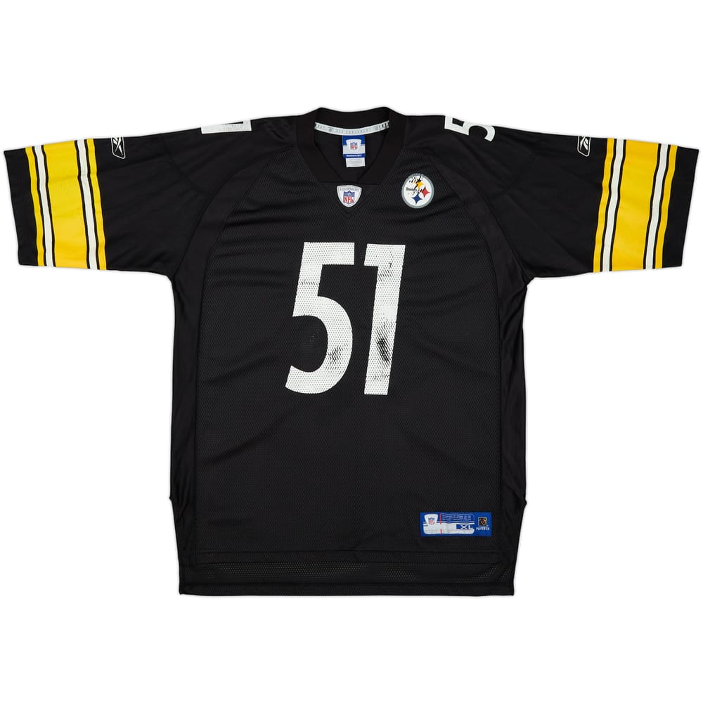 2005-06 Pittsburgh Steelers Farrior #51 Reebok On Field Home Jersey - 5/10 - (XL)