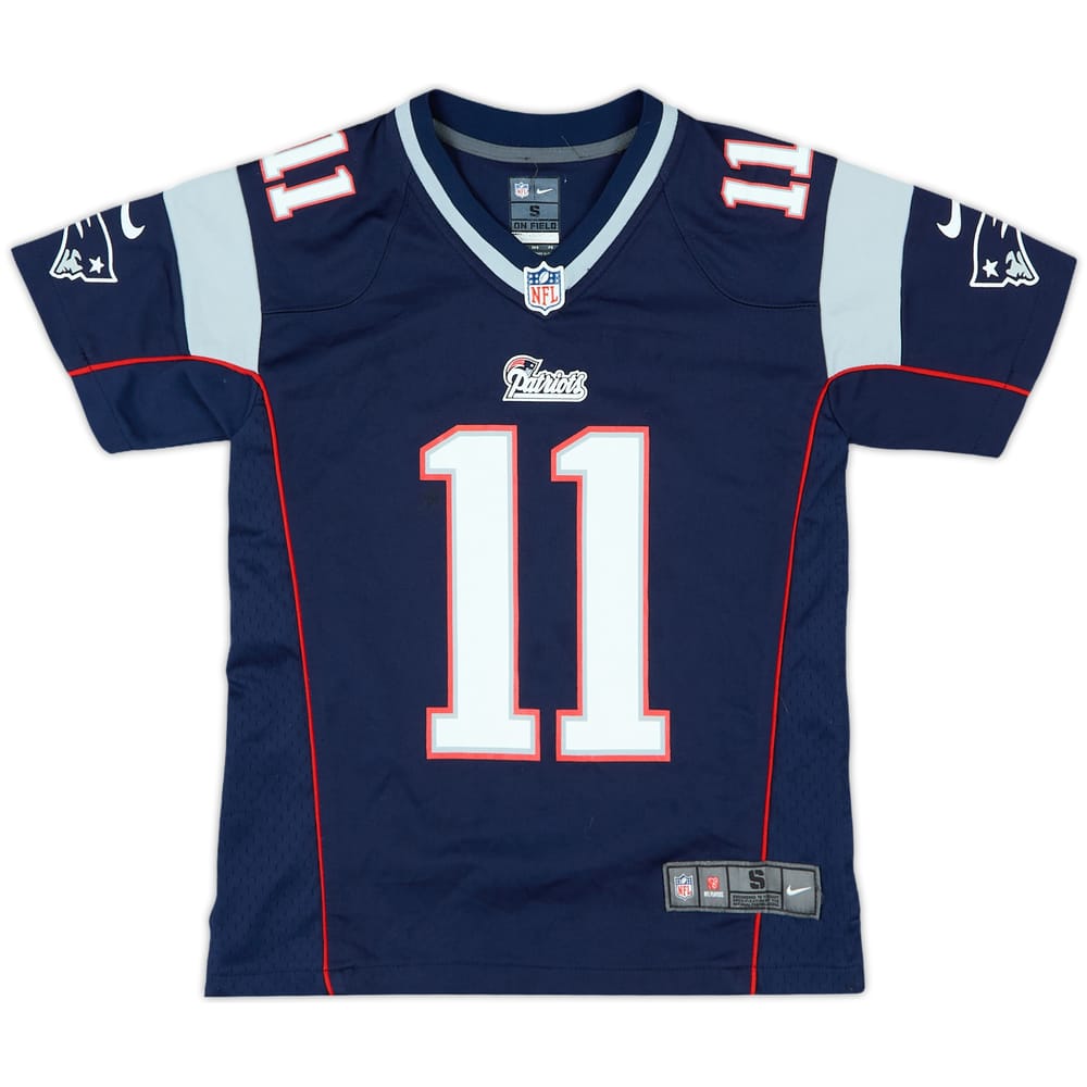 2012-19 New England Patriots Edelman #11 Nike Game Home Jersey - 7/10 - (S.Boys)