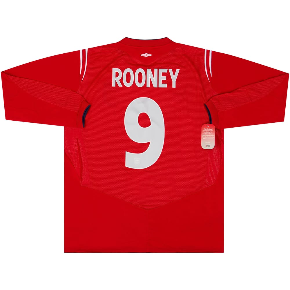 2004-06 England Away L/S Shirt Rooney #9 XL