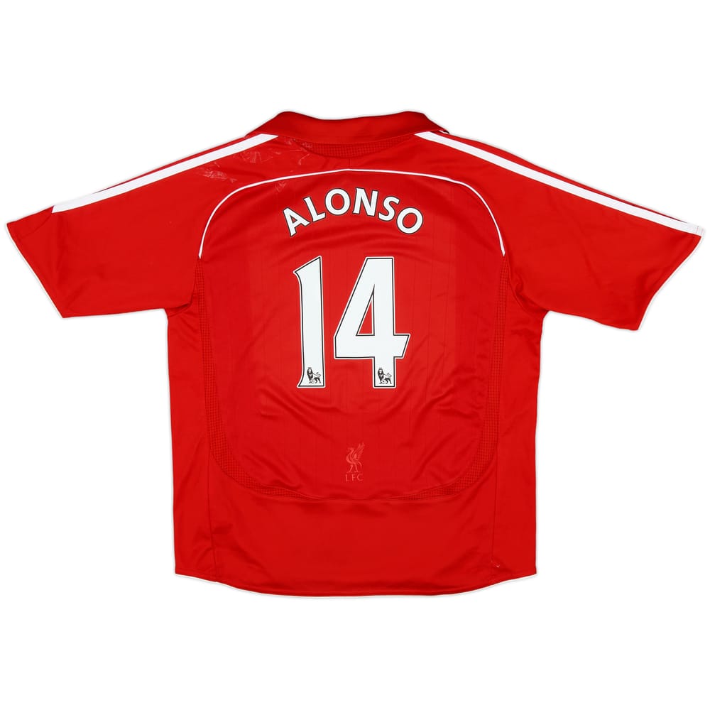 2006-08 Liverpool Home Shirt Alonso #14 - 7/10 - (M.Boys)