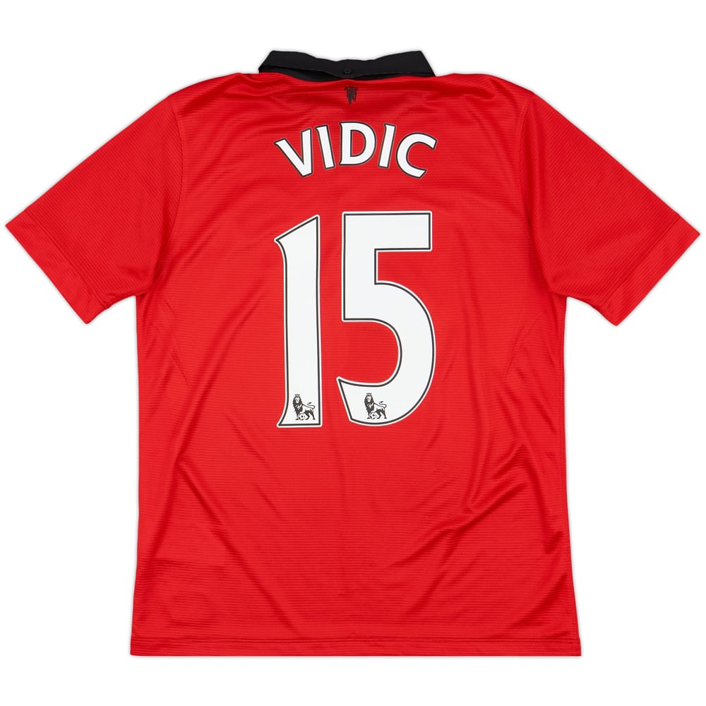 2013-14 Manchester United Home Shirt Vidic #15 - 8/10 - (XL.Boys)