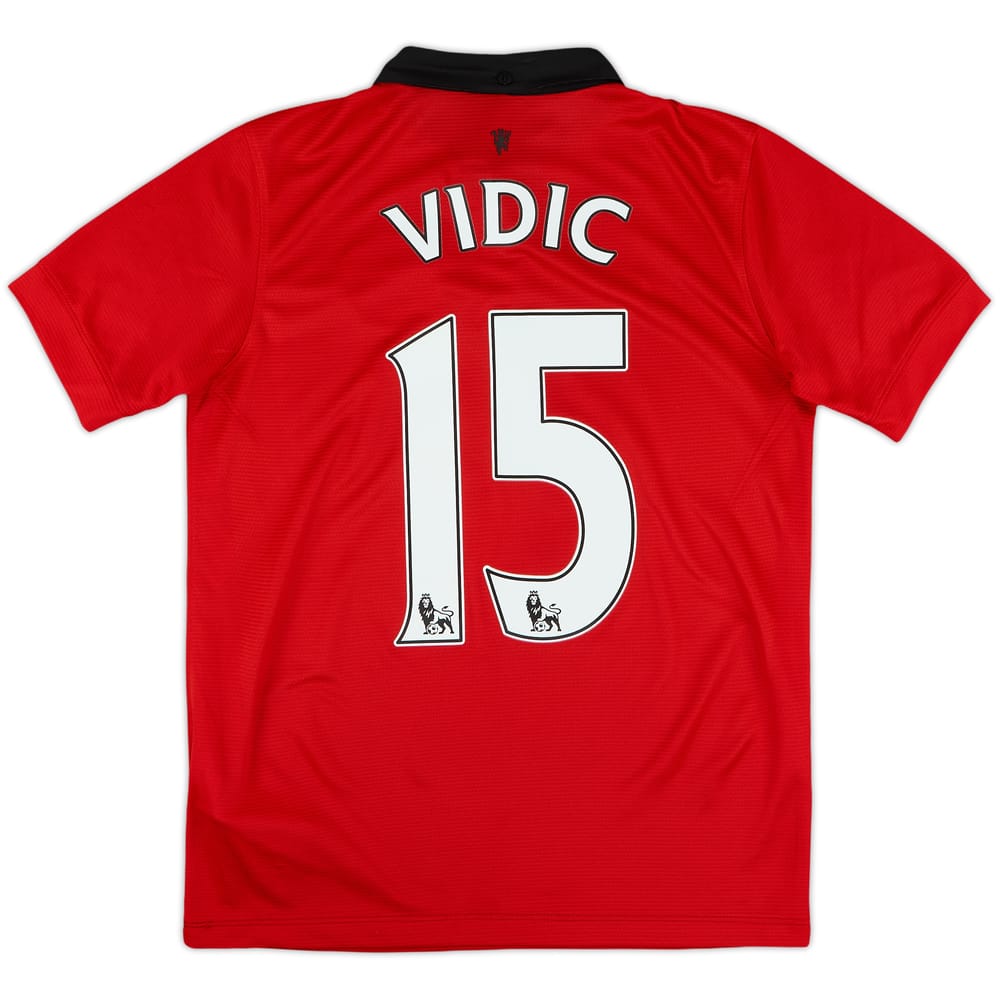 2013-14 Manchester United Home Shirt Vidic #15 - 7/10 - (L.Boys)