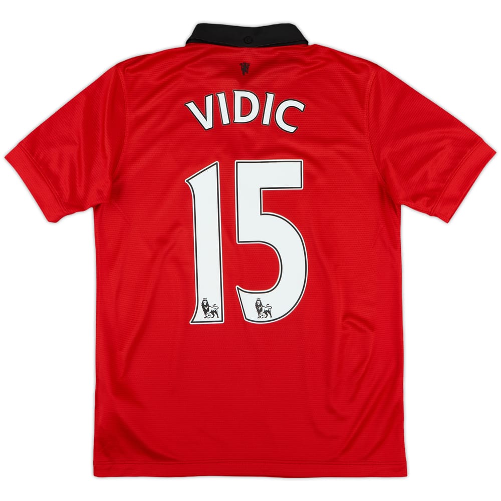2013-14 Manchester United Home Shirt Vidic #15 - 7/10 - (L.Boys)