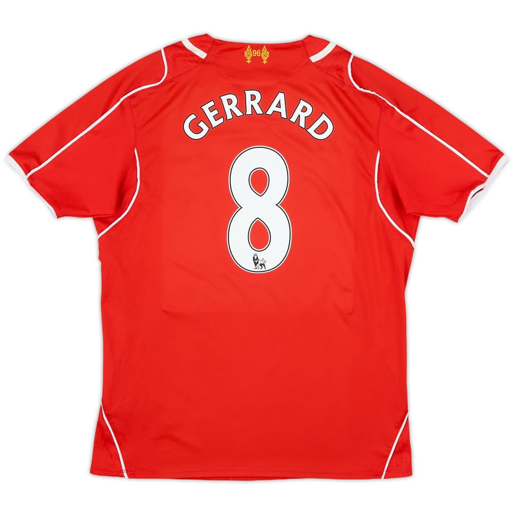 2014-15 Liverpool Home Shirt Gerrard #8 - 7/10 - (M.Boys)