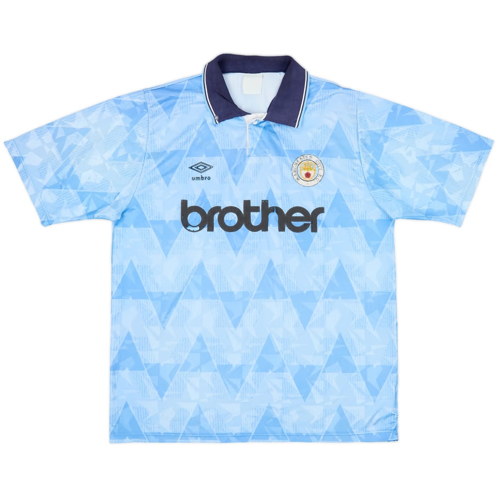 1989-91 Manchester City Home Shirt - 5/10 - (L)