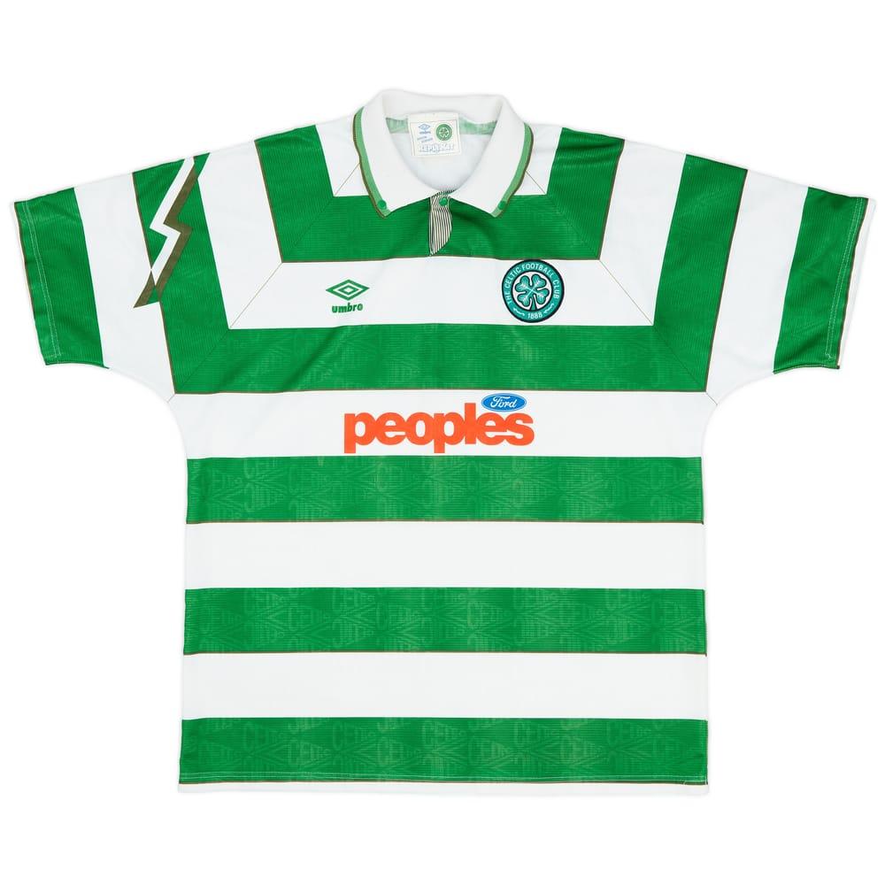 1991-92 Celtic Home Shirt - 9/10 - (XL)