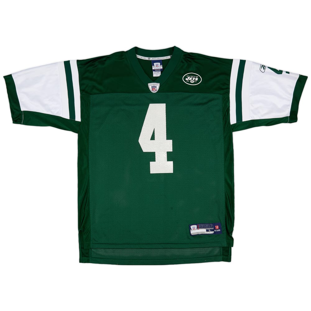 2008 New York Jets Favre #4 Reebok On Field Home Jersey (Excellent) L