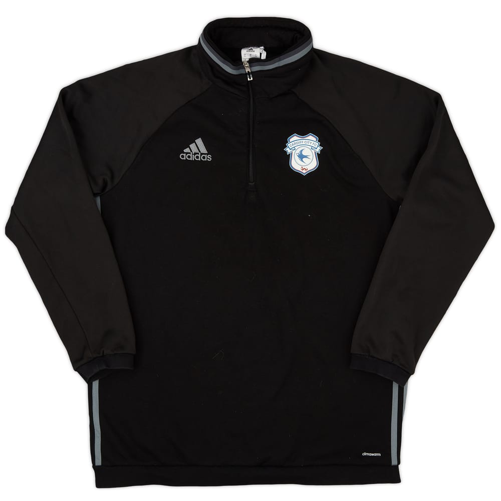 2015-16 Cardiff City adidas 1/4 Zip Sweat Top - 8/10 - (XL)