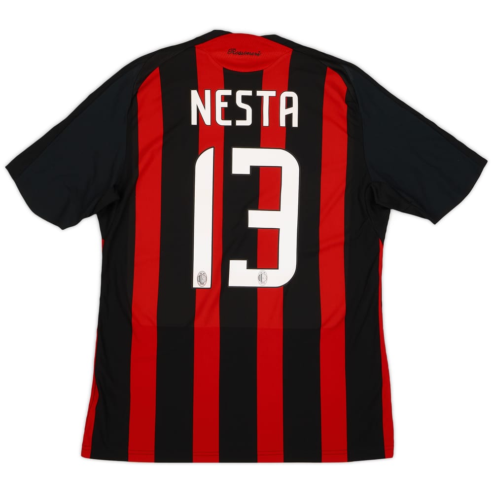 2008-09 AC Milan Home Shirt Nesta #13 - 8/10 - (L)