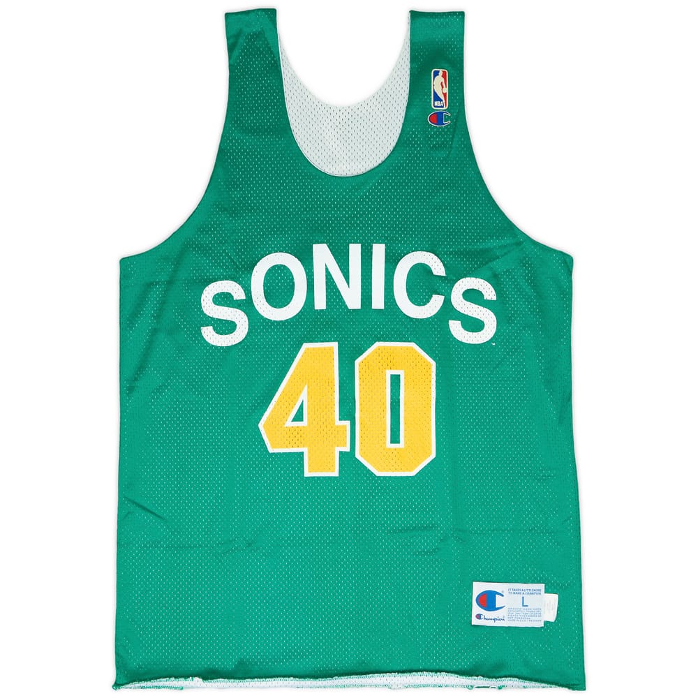 1991-95 Seattle Supersonics Kemp #40 Champion Training Jersey (Reversible) L