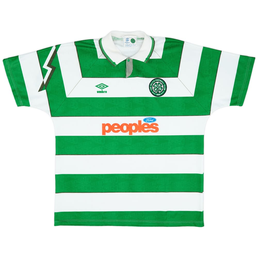 1991-92 Celtic Home Shirt - 9/10 - (XL)