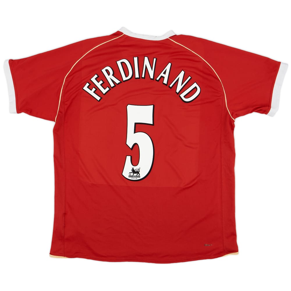 2006-07 Manchester United Home Shirt Ferdinand #5 - 7/10 - (XL)