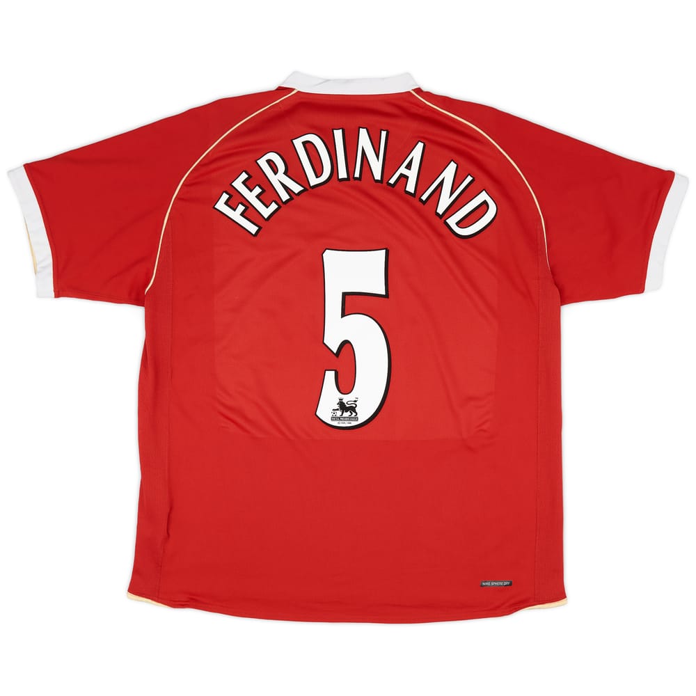 2006-07 Manchester United Home Shirt Ferdinand #5 - 7/10 - (XL)