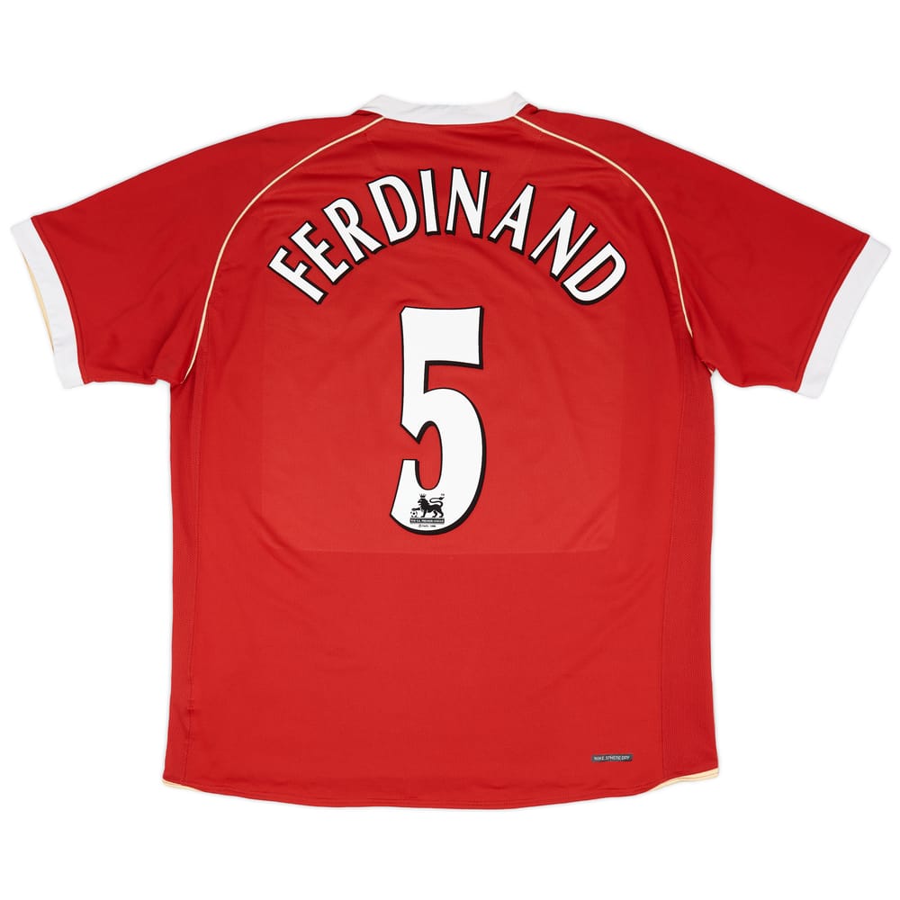 2006-07 Manchester United Home Shirt Ferdinand #5 - 8/10 - (XL)
