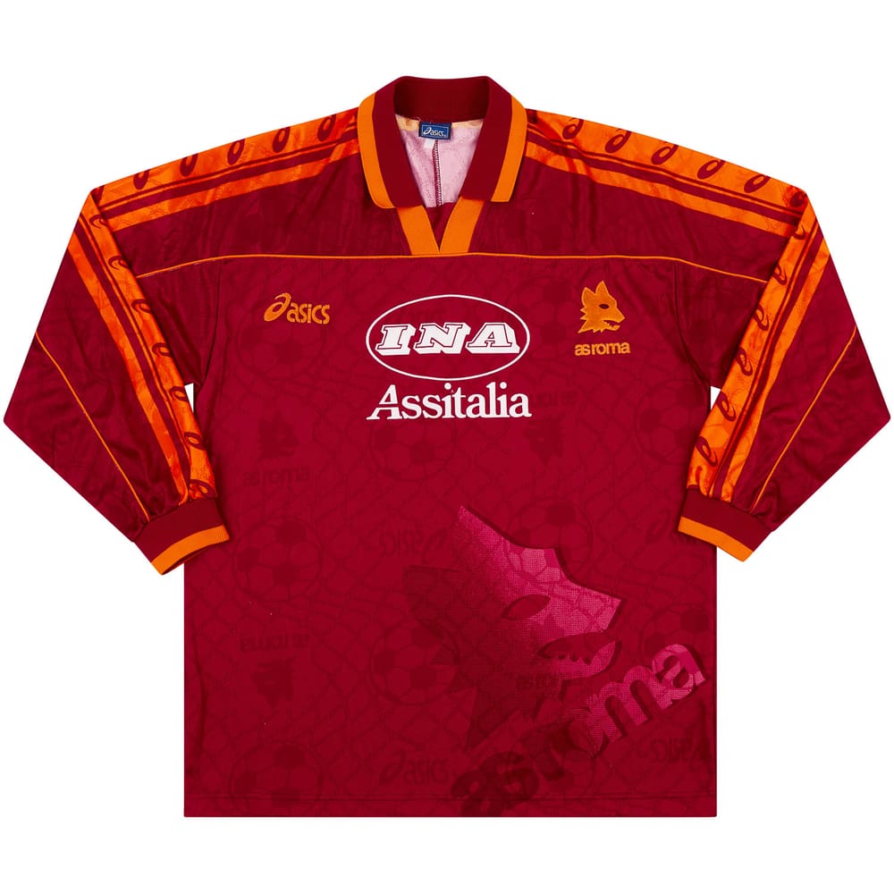 1995-96 Roma Home L/S Shirt - 8/10 - (S)